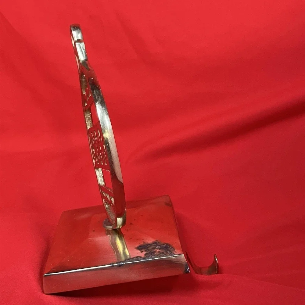 Vtg Restoration Hardware Brass Stocking Hanger / Ball Ornament Christmas India - Picture 10 of 13